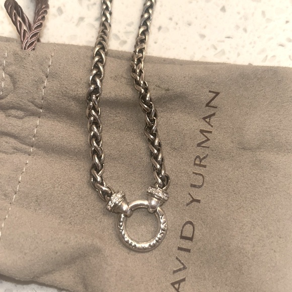 David Yurman sterling silver with diamonds 18 in necklace. - Picture 2 of 5
